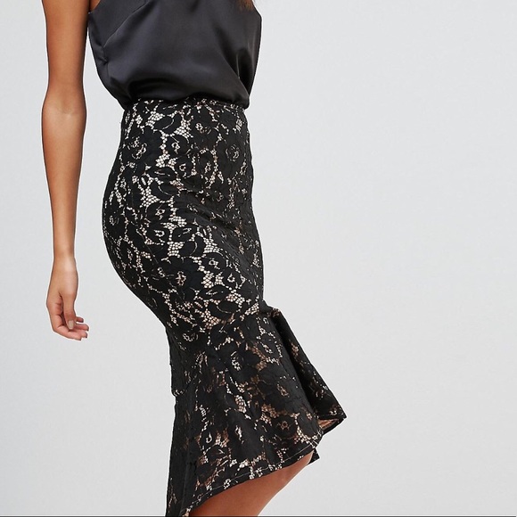 Lace high low skirt